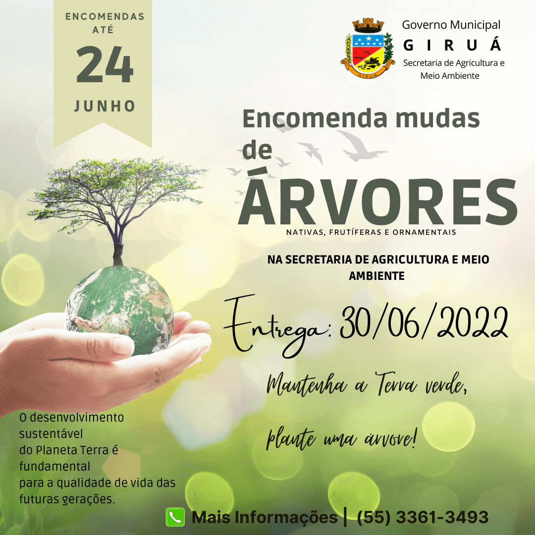 Mudas de árvores podem ser encomendadas na Secretaria de Agricultura